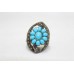 Sterling silver 925 Women's ring Marcasite blue turquoise stone size 17