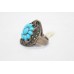 Sterling silver 925 Women's ring Marcasite blue turquoise stone size 17