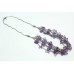 Handmade 925 sterling silver purple amethyst stone designer necklace 28'