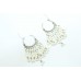 Women's 925 Sterling Silver Bali dangle Earring pearl beads stone 3 Inch