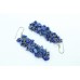 Women's 925 Sterling Silver Dangle Earring blue Lapiz Lazuli stone 2.7 Inch