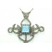 Victorian 14 kt gold 925 Silver Topaz stones single cut diamond cross pendant