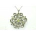 Victorian 14 kt gold 925 Silver Peridot stones single cut diamond pendant chain
