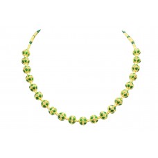Gold Plated 925 Sterling Silver Green Enamel chain necklace