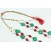Multi Strand Line Green Quartz Red Quartz Pearls Beads NECKLACE.metal wire