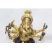 Brass Metal Buddhism God Ganesh Figure Pure Gold Leaf Work on Face P 290