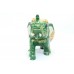 Handicraft Wooden Green Elephant Hand Painting Gold color Decorative gift item