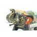 Handicraft Wooden Elephant Hand Painting Lion hunting scene 3' Home Decorative