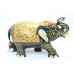 Handicraft Wooden Elephant Hand Painting Leafs Gold Red color Home Decorative