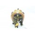Handicraft Wooden Black Elephant Hand Painting Red color Home Decorative 3'
