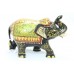 Handicraft Wooden Black Elephant Hand Painting Red green color Home Decorative