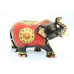 Handicraft Wooden Black Red Elephant Hand Painting Home Decorative gift 3'