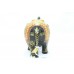 Handicraft Wooden Black Elephant Hand Painting Gold color Decorative gift item