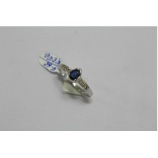 925 Sterling silver Women's ring Real Blue Sapphire & Diamond Ring Size No 13