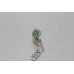 Hallmarked 925 Sterling Silver Ring Real Green Emerald & Diamonds Size 13