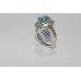 925 Hallmarked Sterling silver Real Blue Topaz Gemstone Ring Size No. 15