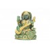 Handmade Green natural Jade Stone Goddess Saraswati Idol statue Gold painted