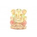 Handmade Pink Rose Quartz natural Stone God blessing Ganesha Idol statue idol