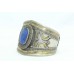 925 Sterling Silver Women's Tribal Bangle Cuff Lapiz lazuli Stone 71.4 Gr