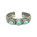 925 Sterling Silver Women's Bangle Cuff Blue Turquoise Stone 71.6 Gr