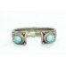 925 Sterling Silver Women's Bangle Cuff Blue Turquoise Stone 71.6 Gr