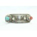 925 Sterling Silver Women's Bangle Cuff Turquoise coral Stone 127.60 Gr