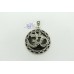 Handcrafted Stamped 925 Sterling Silver OM Pendant marcasite black onyx stones