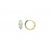 Fashion Hoop Huggies Bali Earrings Yellow Gold Plated 3 circle zircon stone