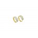 Fashion Hoop Huggies Bali Earrings Yellow Gold Plated 3 circle zircon stone