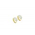 Fashion Hoop Huggies Bali Earrings Yellow Gold Plated round zircon stone