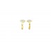 Fashion Hoop Huggies Bali Earrings Yellow Gold Plated round zircon stone