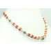 Tibetan Tribal Jewelry Silver single line Necklace Natural Orange Coral bead