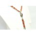 Tibetan Tribal 925 sterling Silver Necklace Natural Coral stone 17.2 inches
