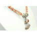 Tibetan Tribal 925 sterling Silver women's Necklace pendant Coral stone 17.2 '