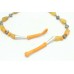 Natural yellow gem stone uncut beads 925 Sterling Silver necklace