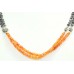 Natural gem stone carnelian iolite beads 925 Sterling Silver necklace