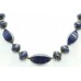 Natural gem stone blue lapiz lazuli coral 925 Sterling Silver necklace 22 inch