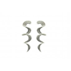 Handmade 925 Silver Jewelry Earrings textured curve design 1.7 inch