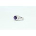 Stamped 925 Sterling Silver women's Ring semi precious purple amethyst Stone