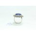 Stamped 925 Sterling Silver women's Ring cabochon blue lapiz lazuli stone