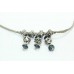 Traditional 925 Sterling Silver beads blue stone Necklace Jewelry 13.6 Grams