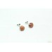 925 Sterling Silver Studs Earring Natural round sand stone