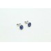 925 Sterling Silver Studs Earring with synthetic blue star sapphire gem Stone