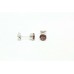 925 Sterling Silver Studs Earring natural round garnet gem Stone