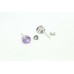 925 Sterling Silver Stud Earring natural oval purple Amethyst stone