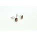 925 Sterling Silver Studs Earring Natural oval garnet stone bezel setting