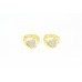 Fashion Hoop Huggies Bali heart shape Earrings yellow Gold Plated Zircon Stone