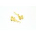 Fashion Hoop Huggies Bali flower shape Earrings yellow Gold Plated Zircon Stone