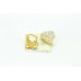 Fashion Hoop Huggies Bali flower shape Earrings yellow Gold Plated Zircon Stone