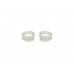 Women's Hoop Huggies Bali Earrings white Gold Plated 3 line Zircon Stones